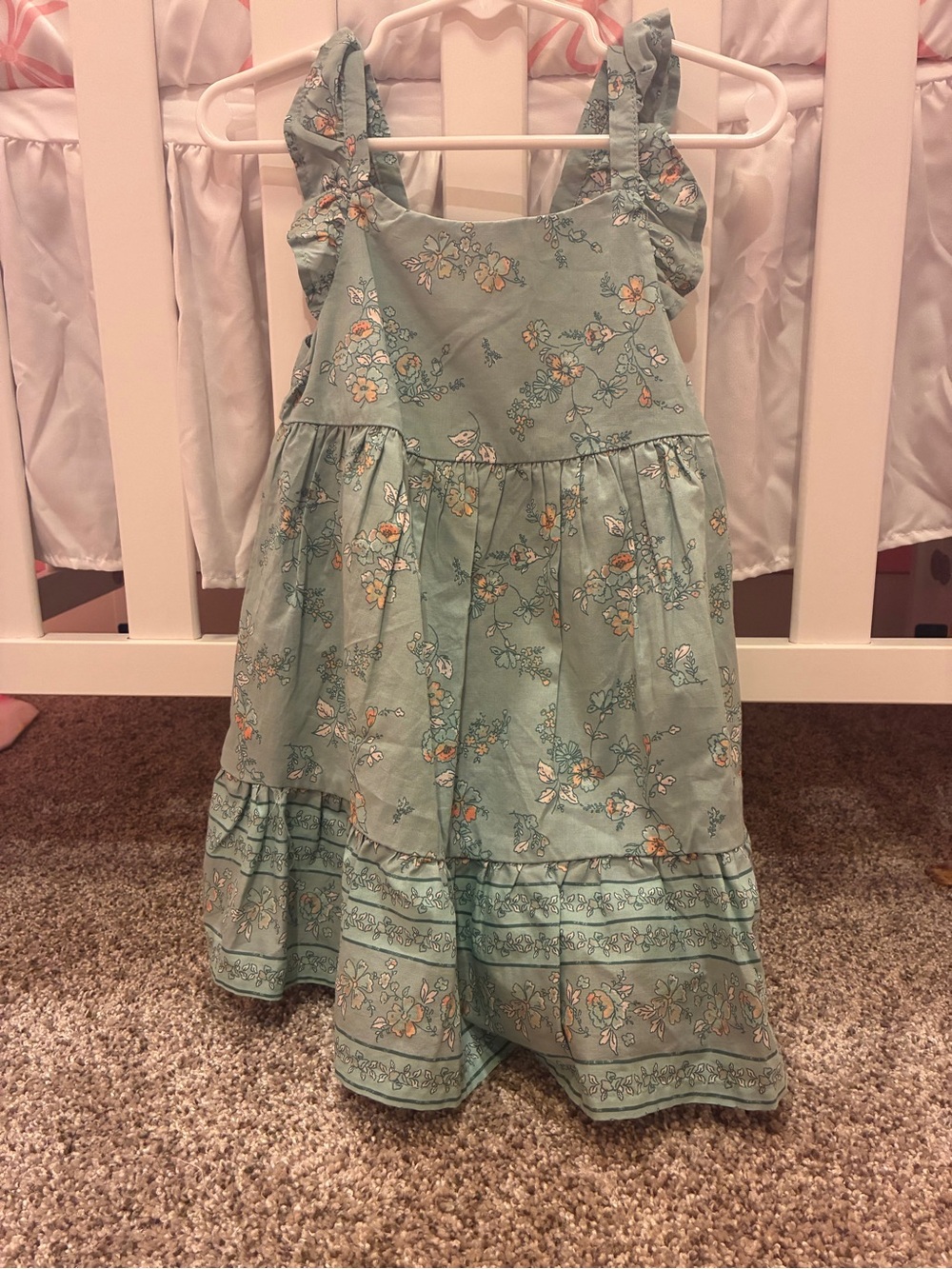Mint Floral Ruffled Sundress